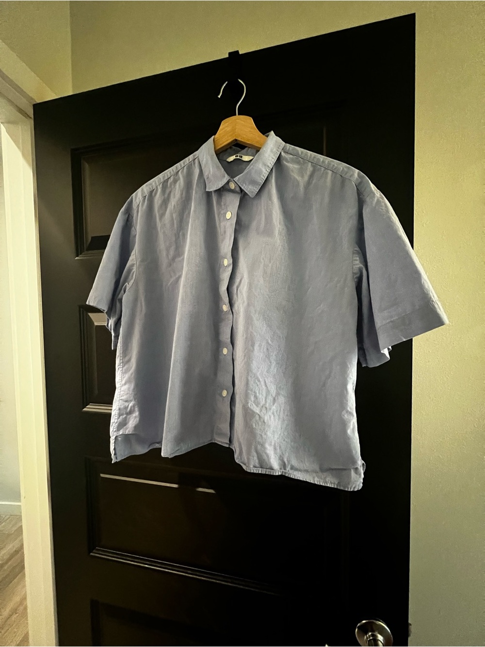 Uniqlo Light Blue Short-Sleeve Button-Up Shirt
